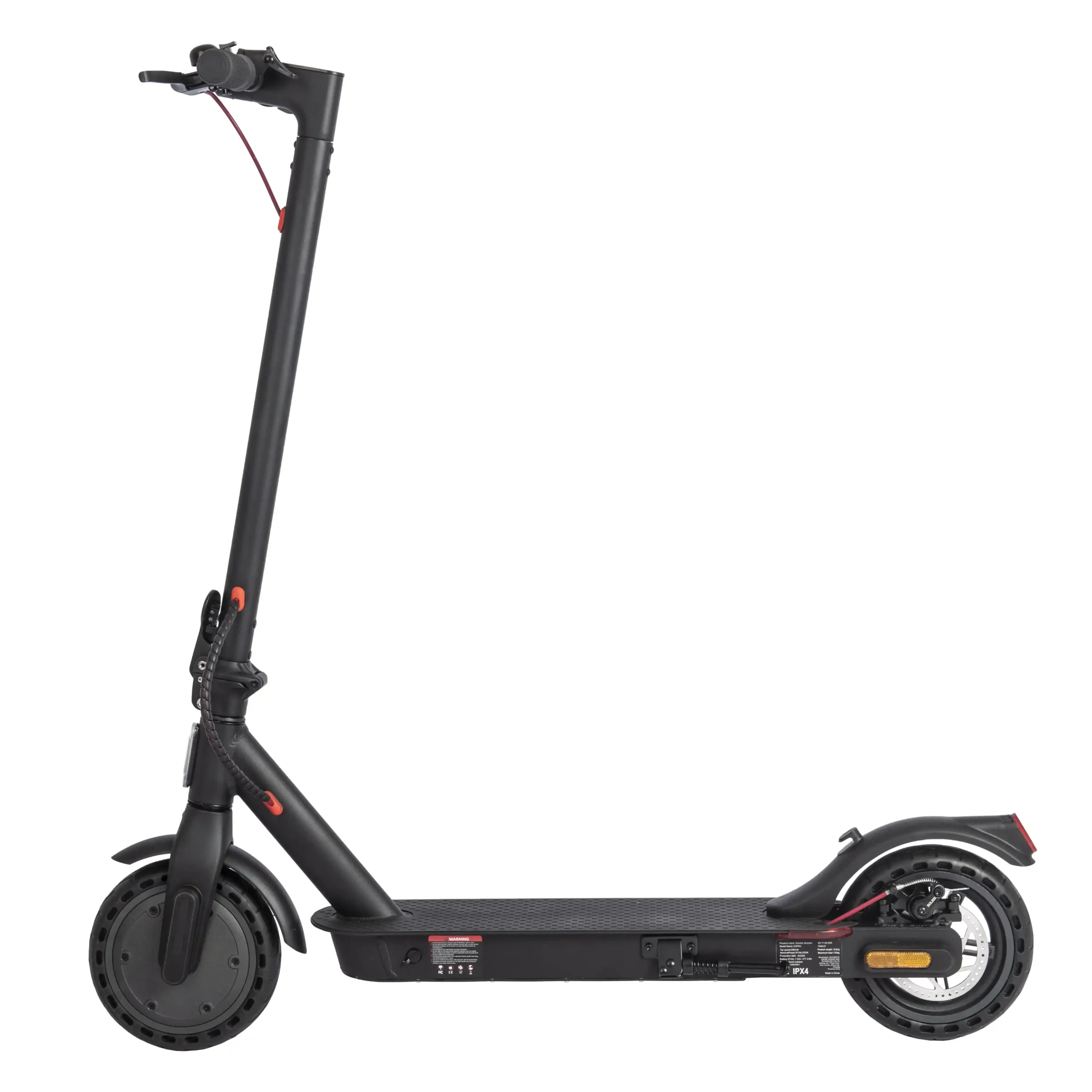 Electric scooter, full side view facing left