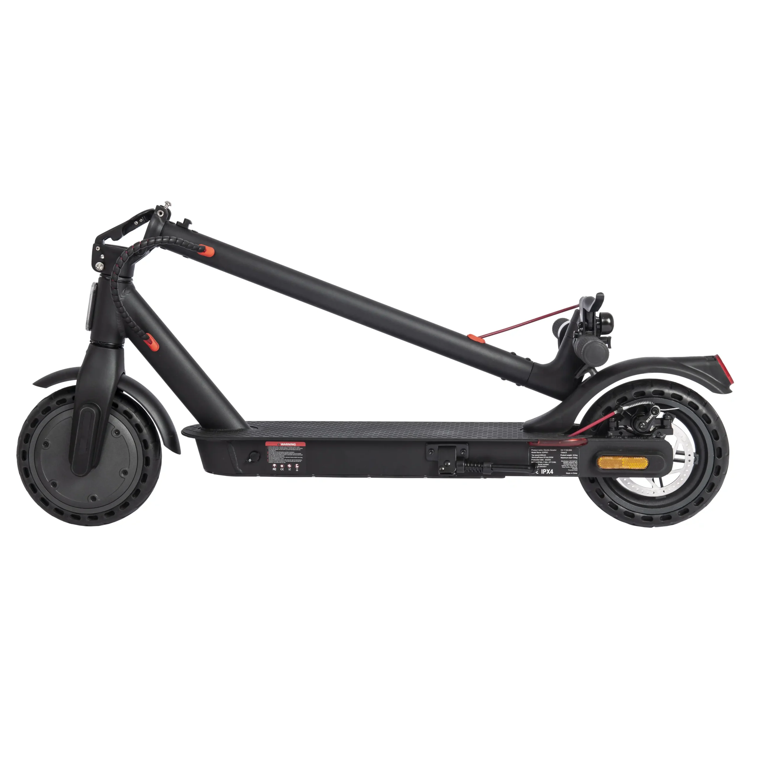 Electric scooter folded for storage or carrying